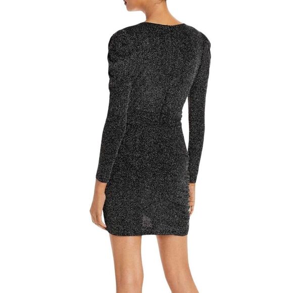 NWT Aqua Formal Black Metallic Mini Party Dress - Picture 3 of 8